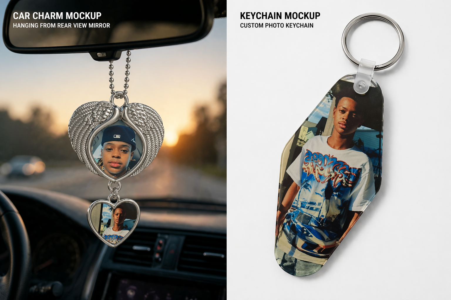 Custom Car Charm and Keychain Set